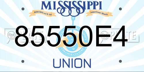 85550E4 Mississippi License Plate