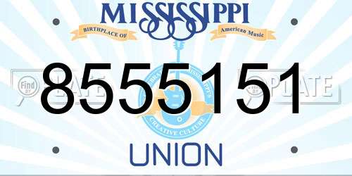 8555151 Mississippi License Plate