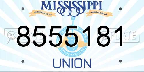 8555181 Mississippi License Plate