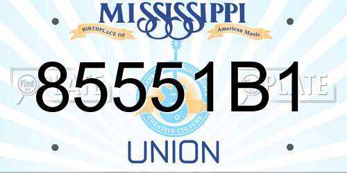 85551B1 Mississippi License Plate