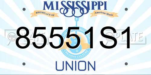 85551S1 Mississippi License Plate