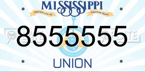 8555555 Mississippi License Plate