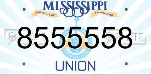 8555558 Mississippi License Plate