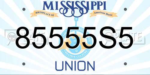 85555S5 Mississippi License Plate