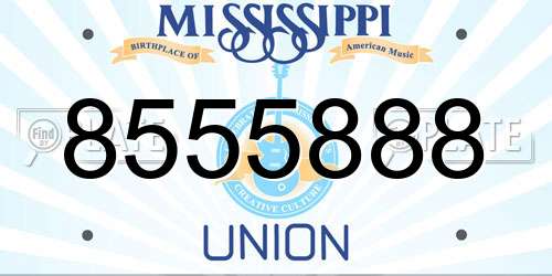 8555888 Mississippi License Plate