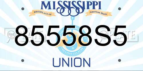 85558S5 Mississippi License Plate