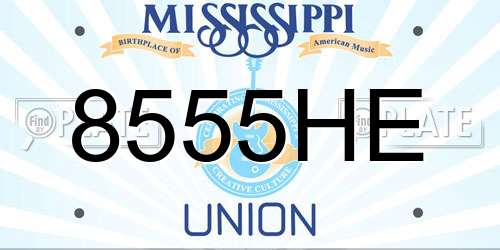 8555HE Mississippi License Plate