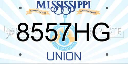 8557HG Mississippi License Plate
