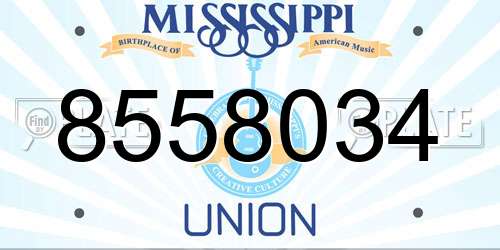 8558034 Mississippi License Plate
