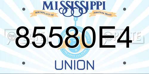 85580E4 Mississippi License Plate