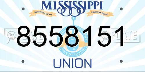 8558151 Mississippi License Plate