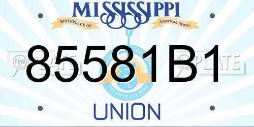 85581B1 Mississippi License Plate