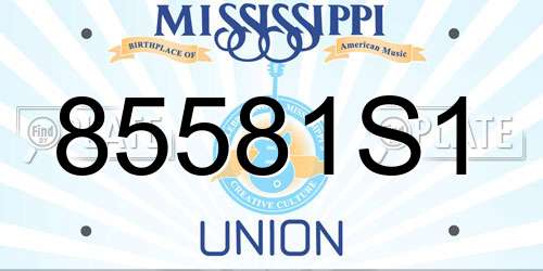 85581S1 Mississippi License Plate