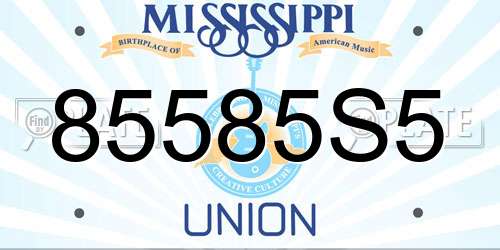 85585S5 Mississippi License Plate