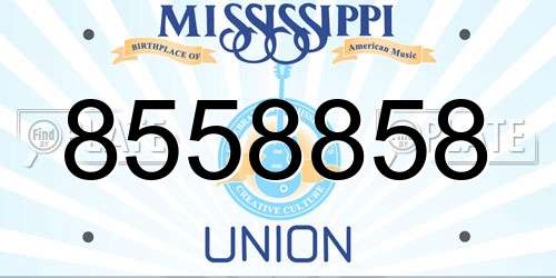 8558858 Mississippi License Plate