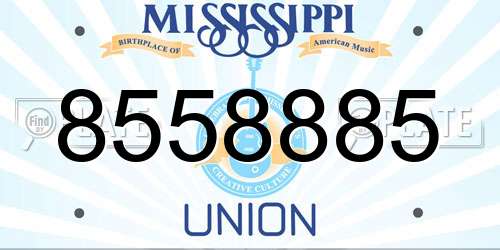 8558885 Mississippi License Plate