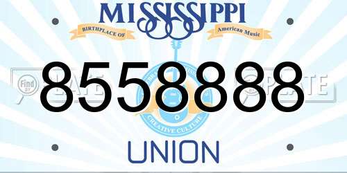 8558888 Mississippi License Plate