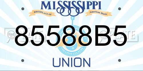 85588B5 Mississippi License Plate