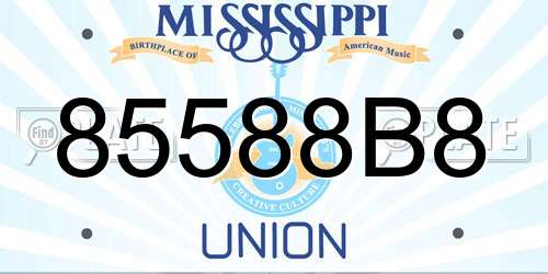 85588B8 Mississippi License Plate