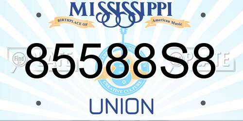 85588S8 Mississippi License Plate