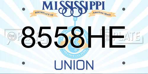 8558HE Mississippi License Plate