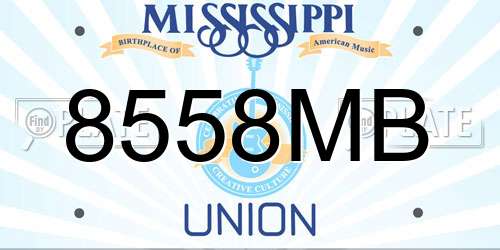8558MB Mississippi License Plate