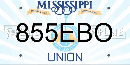 855EBO Mississippi License Plate