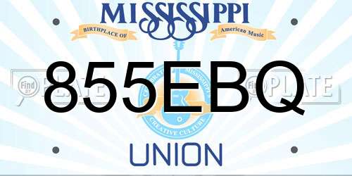 855EBQ Mississippi License Plate