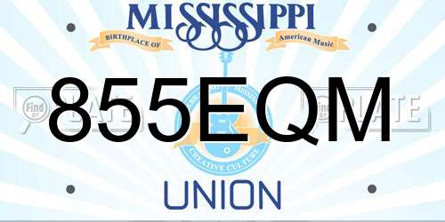 855EQM Mississippi License Plate