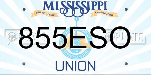 855ESO Mississippi License Plate