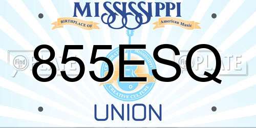 855ESQ Mississippi License Plate