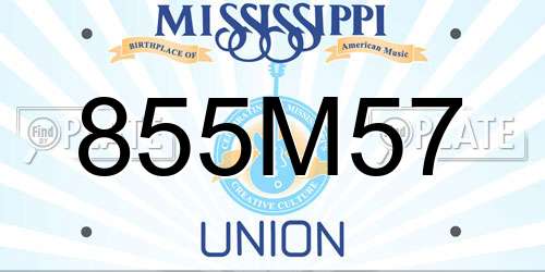 855M57 Mississippi License Plate