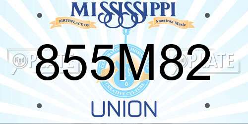 855M82 Mississippi License Plate