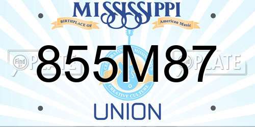 855M87 Mississippi License Plate