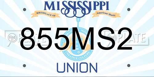 855MS2 Mississippi License Plate