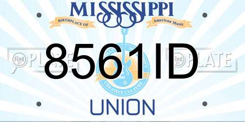 8561ID Mississippi License Plate