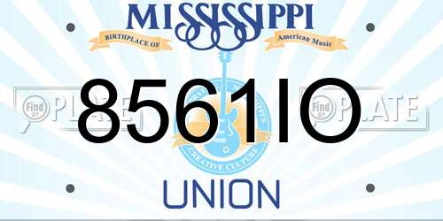 8561IO Mississippi License Plate
