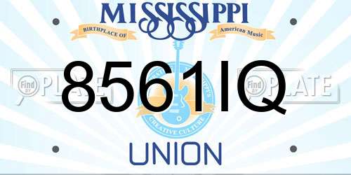 8561IQ Mississippi License Plate