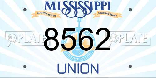 8562 Mississippi License Plate