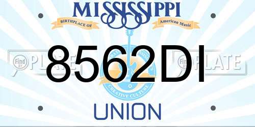 8562DI Mississippi License Plate