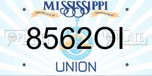 8562OI Mississippi License Plate