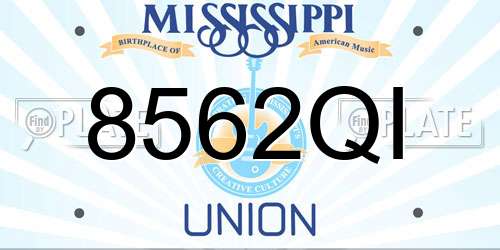 8562QI Mississippi License Plate