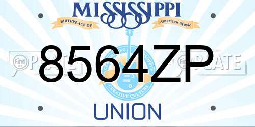 8564ZP Mississippi License Plate