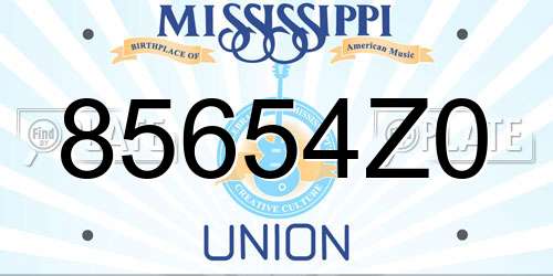 85654Z0 Mississippi License Plate