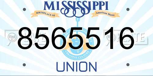 8565516 Mississippi License Plate