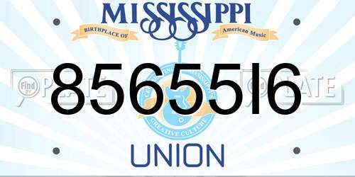 85655I6 Mississippi License Plate
