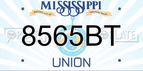 8565BT Mississippi License Plate