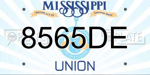 8565DE Mississippi License Plate
