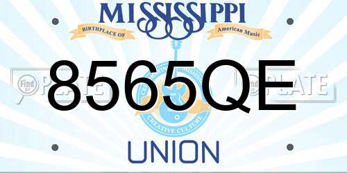 8565QE Mississippi License Plate