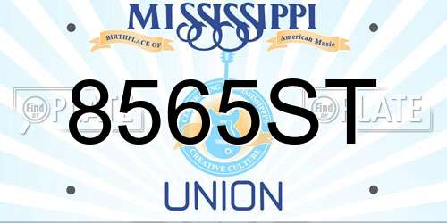 8565ST Mississippi License Plate